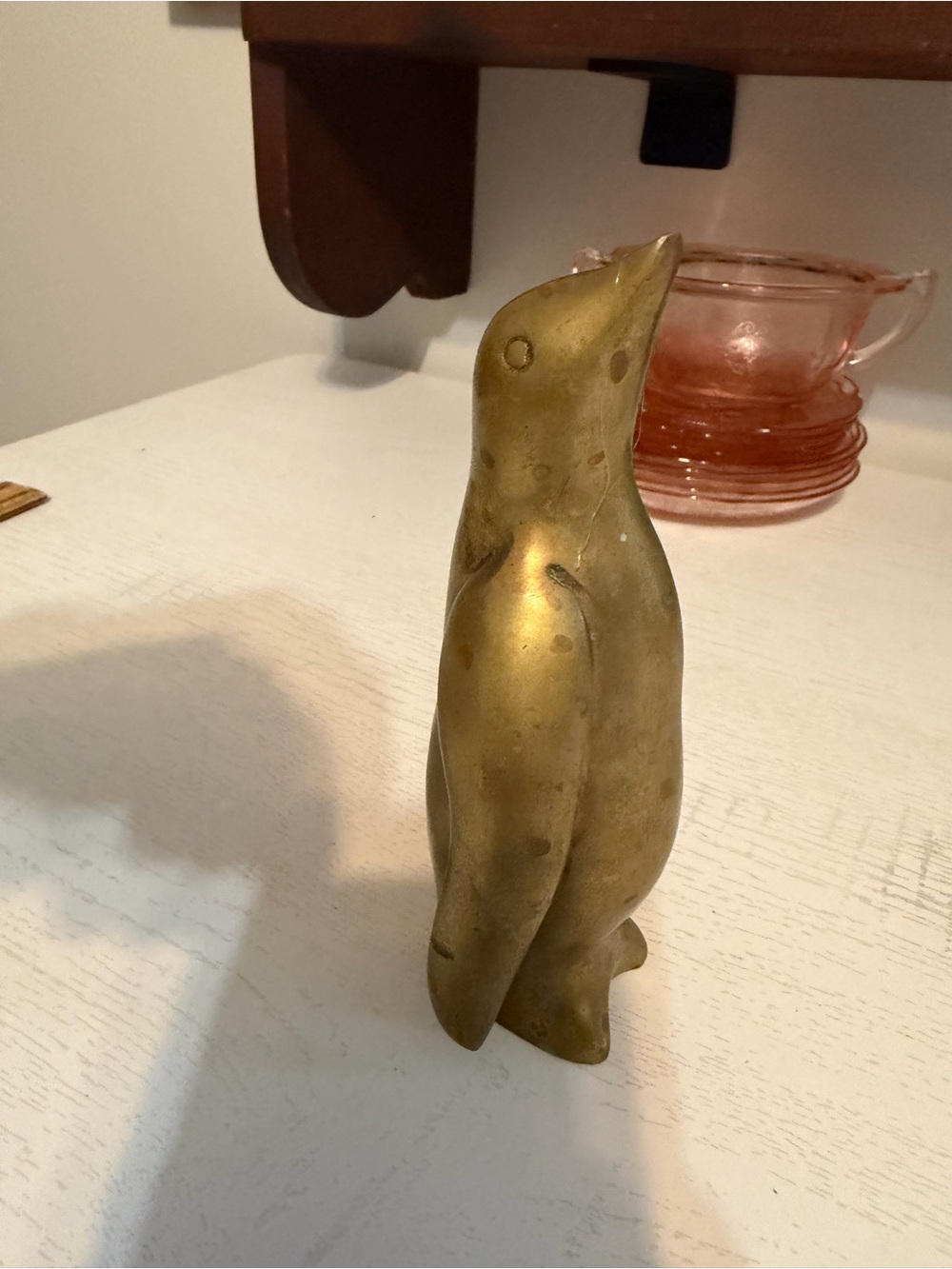 Vintage Brass Penguin Figurine - Gold Decorative Bird Accent